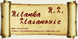 Milanka Klasanović vizit kartica